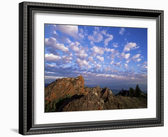 Rocks Covered with Lichen, Deer Park, Olympic National Park, Washington State, USA-Aaron McCoy-Framed Photographic Print