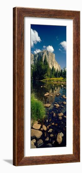 Rocks in a Lake with Mountain in the Background-null-Framed Photographic Print