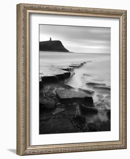 Rocks in Kimmeridge Bay with Clavell Tower in the Background, Dorset, UK-Nadia Isakova-Framed Photographic Print