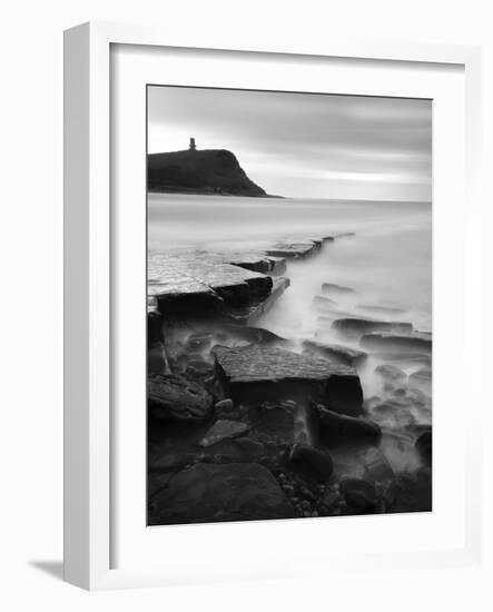 Rocks in Kimmeridge Bay with Clavell Tower in the Background, Dorset, UK-Nadia Isakova-Framed Photographic Print