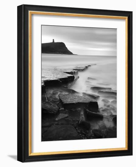 Rocks in Kimmeridge Bay with Clavell Tower in the Background, Dorset, UK-Nadia Isakova-Framed Photographic Print