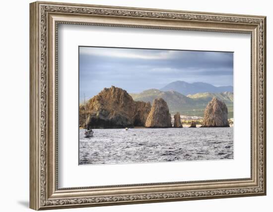 Rocks in the Sea, Cabo San Lucas, Mexico-George Oze-Framed Photographic Print