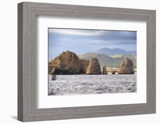 Rocks in the Sea, Cabo San Lucas, Mexico-George Oze-Framed Photographic Print