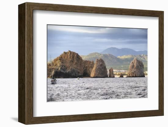 Rocks in the Sea, Cabo San Lucas, Mexico-George Oze-Framed Photographic Print