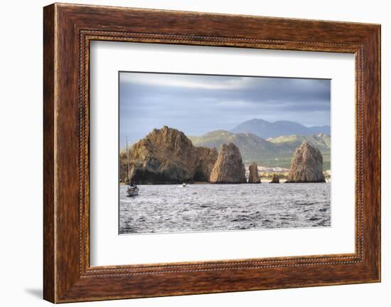 Rocks in the Sea, Cabo San Lucas, Mexico-George Oze-Framed Photographic Print