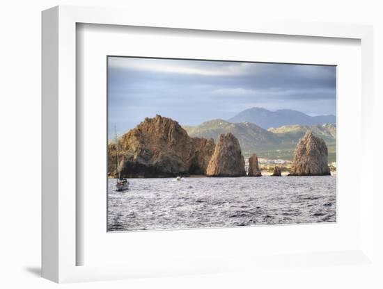 Rocks in the Sea, Cabo San Lucas, Mexico-George Oze-Framed Photographic Print