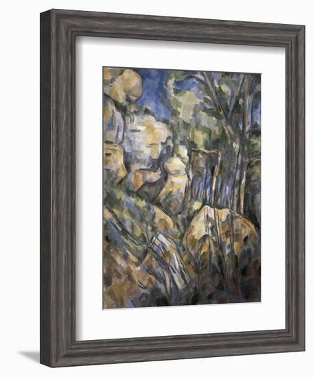 Rocks Near the Caves Below the Chateau Noir-Paul Cézanne-Framed Art Print