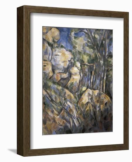 Rocks Near the Caves Below the Chateau Noir-Paul Cézanne-Framed Art Print