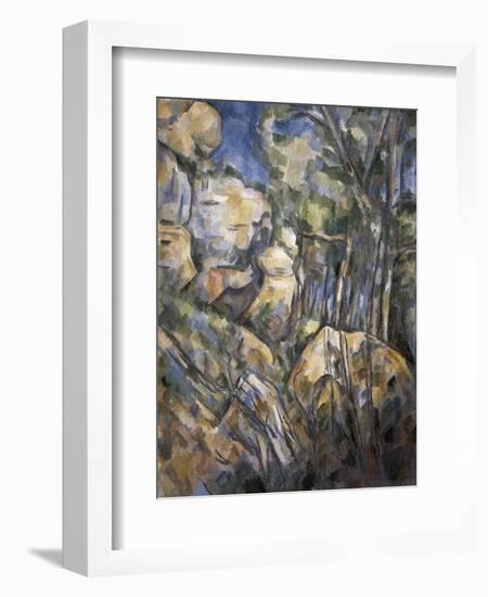 Rocks Near the Caves Below the Chateau Noir-Paul Cézanne-Framed Art Print