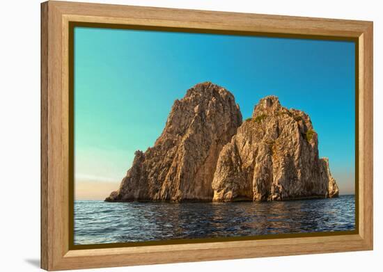 Rocks Off Coast of Island Capri, Italy Italy-null-Framed Stretched Canvas