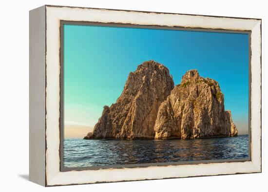 Rocks Off Coast of Island Capri, Italy Italy-null-Framed Stretched Canvas