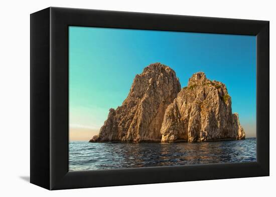 Rocks Off Coast of Island Capri, Italy Italy-null-Framed Stretched Canvas