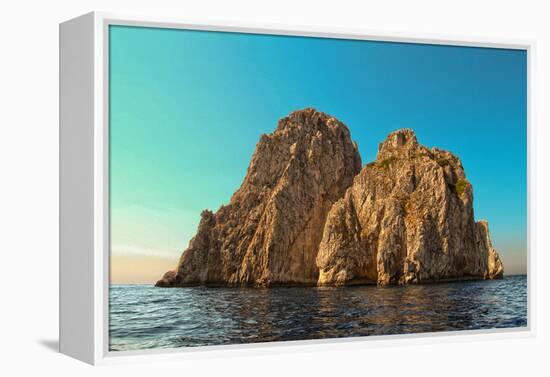 Rocks Off Coast of Island Capri, Italy Italy-null-Framed Stretched Canvas