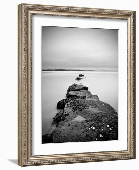 Rocks on a Shore Leading into the Sea-Cristina Carra Caso-Framed Photographic Print