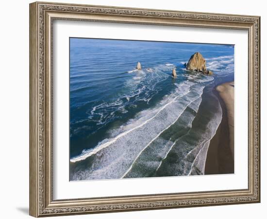 Rocks on the beach, Cannon Beach, Oregon, USA-Panoramic Images-Framed Photographic Print