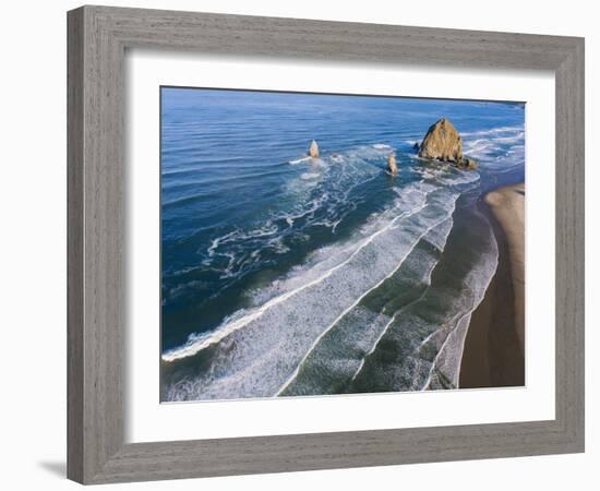 Rocks on the beach, Cannon Beach, Oregon, USA-Panoramic Images-Framed Photographic Print