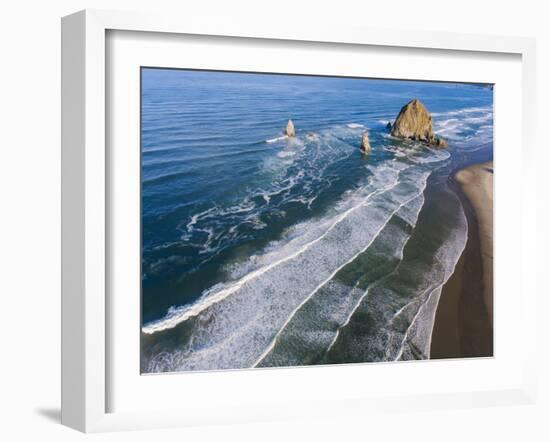 Rocks on the beach, Cannon Beach, Oregon, USA-Panoramic Images-Framed Photographic Print