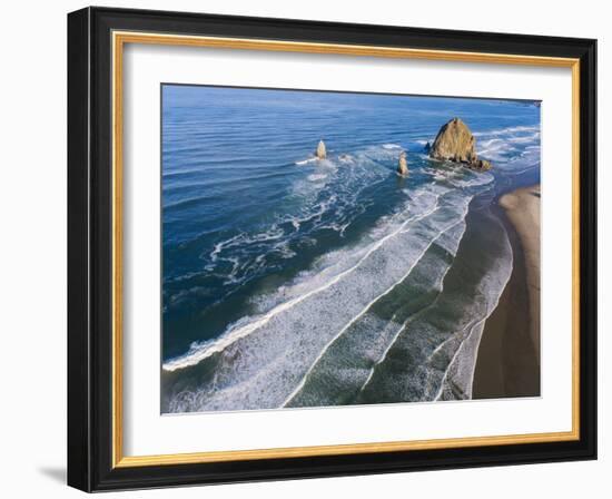 Rocks on the beach, Cannon Beach, Oregon, USA-Panoramic Images-Framed Photographic Print