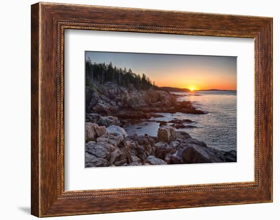 Rocks on the Coast at Sunrise, Little Hunters Beach, Acadia National Park, Maine, USA-null-Framed Photographic Print