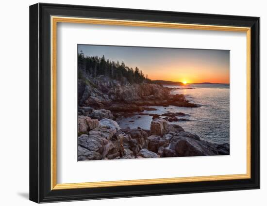 Rocks on the Coast at Sunrise, Little Hunters Beach, Acadia National Park, Maine, USA-null-Framed Photographic Print