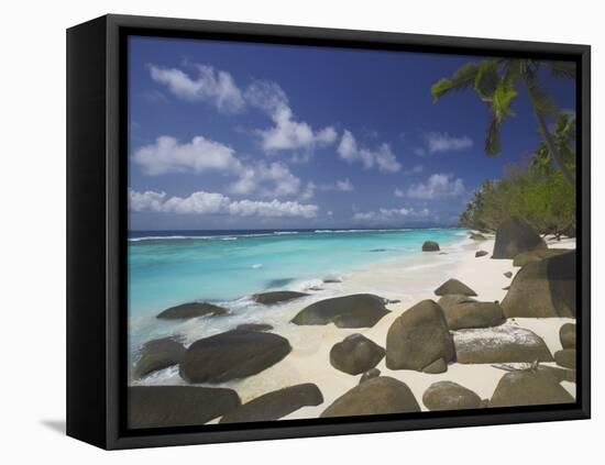 Rocks on Tropical Beach, Seychelles, Indian Ocean, Africa-Papadopoulos Sakis-Framed Premier Image Canvas