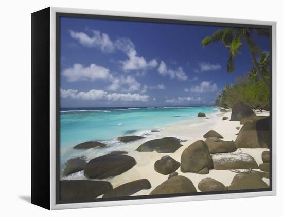 Rocks on Tropical Beach, Seychelles, Indian Ocean, Africa-Papadopoulos Sakis-Framed Premier Image Canvas