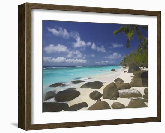 Rocks on Tropical Beach, Seychelles, Indian Ocean, Africa-Papadopoulos Sakis-Framed Photographic Print