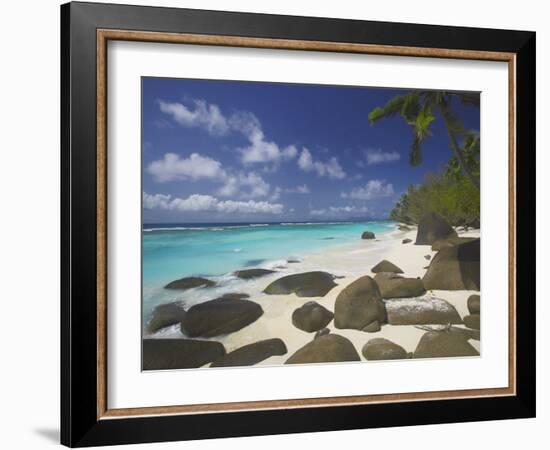 Rocks on Tropical Beach, Seychelles, Indian Ocean, Africa-Papadopoulos Sakis-Framed Photographic Print