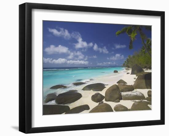 Rocks on Tropical Beach, Seychelles, Indian Ocean, Africa-Papadopoulos Sakis-Framed Photographic Print