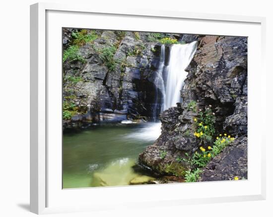 Rockwell Falls in the Two Medicine Valley of Glacier National Park, Montana, Usa-Chuck Haney-Framed Photographic Print