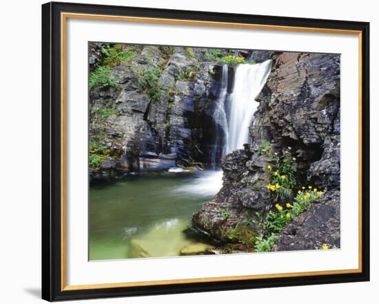 Rockwell Falls in the Two Medicine Valley of Glacier National Park, Montana, Usa-Chuck Haney-Framed Photographic Print