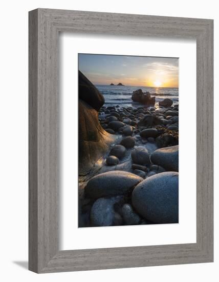 Rocky Beach at Porth Naven, Land's End,Cornwall, England-Paul Harris-Framed Photographic Print