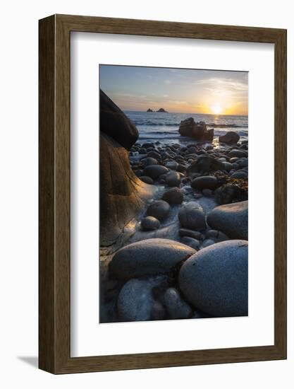 Rocky Beach at Porth Naven, Land's End,Cornwall, England-Paul Harris-Framed Photographic Print