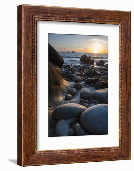 Rocky Beach at Porth Naven, Land's End,Cornwall, England-Paul Harris-Framed Photographic Print