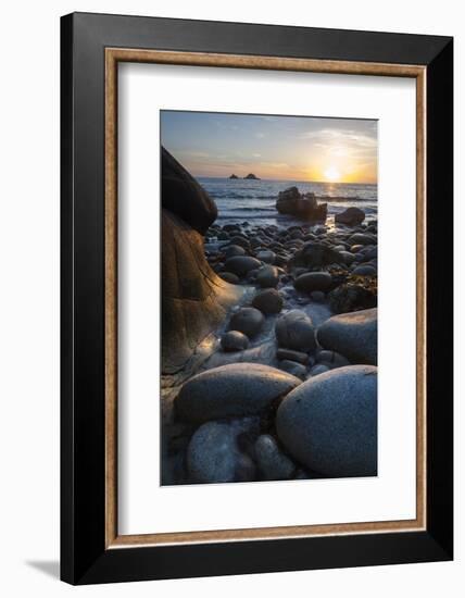 Rocky Beach at Porth Naven, Land's End,Cornwall, England-Paul Harris-Framed Photographic Print