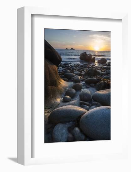 Rocky Beach at Porth Naven, Land's End,Cornwall, England-Paul Harris-Framed Photographic Print