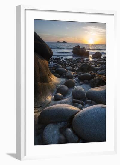 Rocky Beach at Porth Naven, Land's End,Cornwall, England-Paul Harris-Framed Photographic Print