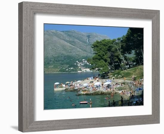 Rocky Beach, Cavtat, Croatia-Peter Thompson-Framed Photographic Print