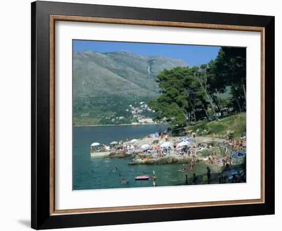 Rocky Beach, Cavtat, Croatia-Peter Thompson-Framed Photographic Print