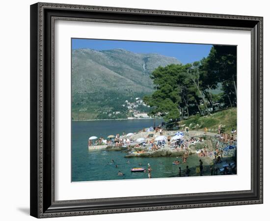 Rocky Beach, Cavtat, Croatia-Peter Thompson-Framed Photographic Print