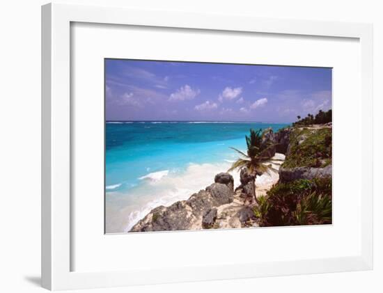 Rocky Beach Mayan Riviera Tulum Mexico-George Oze-Framed Photographic Print