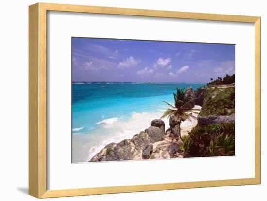 Rocky Beach Mayan Riviera Tulum Mexico-George Oze-Framed Photographic Print