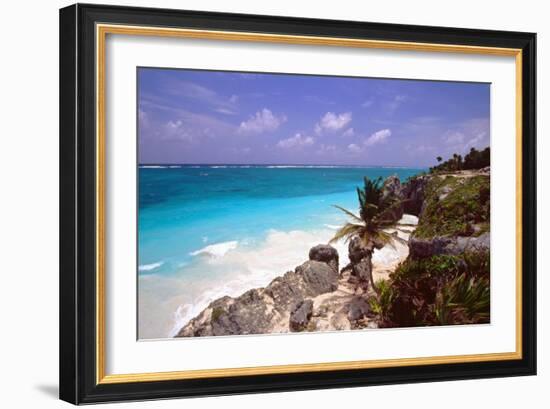 Rocky Beach Mayan Riviera Tulum Mexico-George Oze-Framed Photographic Print