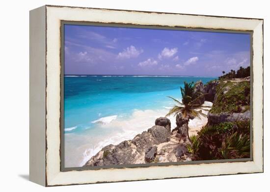 Rocky Beach Mayan Riviera Tulum Mexico-George Oze-Framed Premier Image Canvas