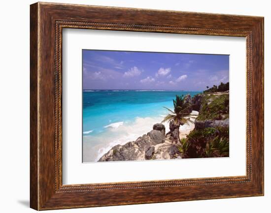 Rocky Beach Mayan Riviera Tulum Mexico-George Oze-Framed Photographic Print