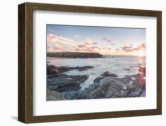 Rocky Coast at Treyarnon Bay at Sunset, Cornwall, England, United Kingdom, Europe-Matthew Williams-Ellis-Framed Photographic Print