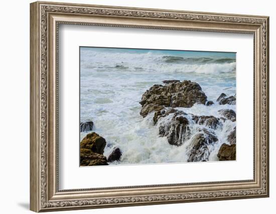 Rocky Coast Ocean Surf Waves-dplett-Framed Photographic Print