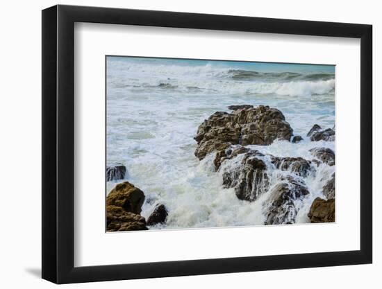 Rocky Coast Ocean Surf Waves-dplett-Framed Photographic Print