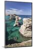 Rocky Coast with Stone Pillars, the Mediterranean Sea, Apulia, Italy-Markus Lange-Mounted Photographic Print
