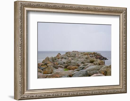 Rocky Coastal Landscape Scene at Shore of Ocean. High Quality Photo-nadia_if-Framed Photographic Print